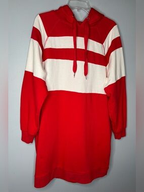 GAP RED & WHITE HOODED DRESS